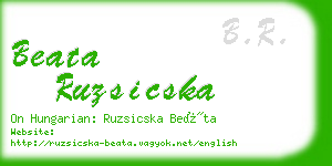 beata ruzsicska business card